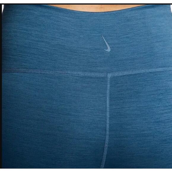 Nike Heather Blue Yoga Wrap 7/8 Tight Crossover Waist Active Leggings - Picture 5 of 10